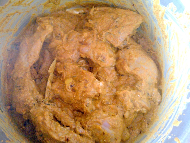 Marinated chicken for biryani